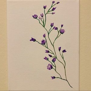 Purple Floral Canvas Painting